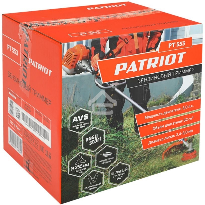 Триммер бензиновый Patriot PT 553 (1+1) 1840Вт 3л.с. реж.эл.:леска/нож