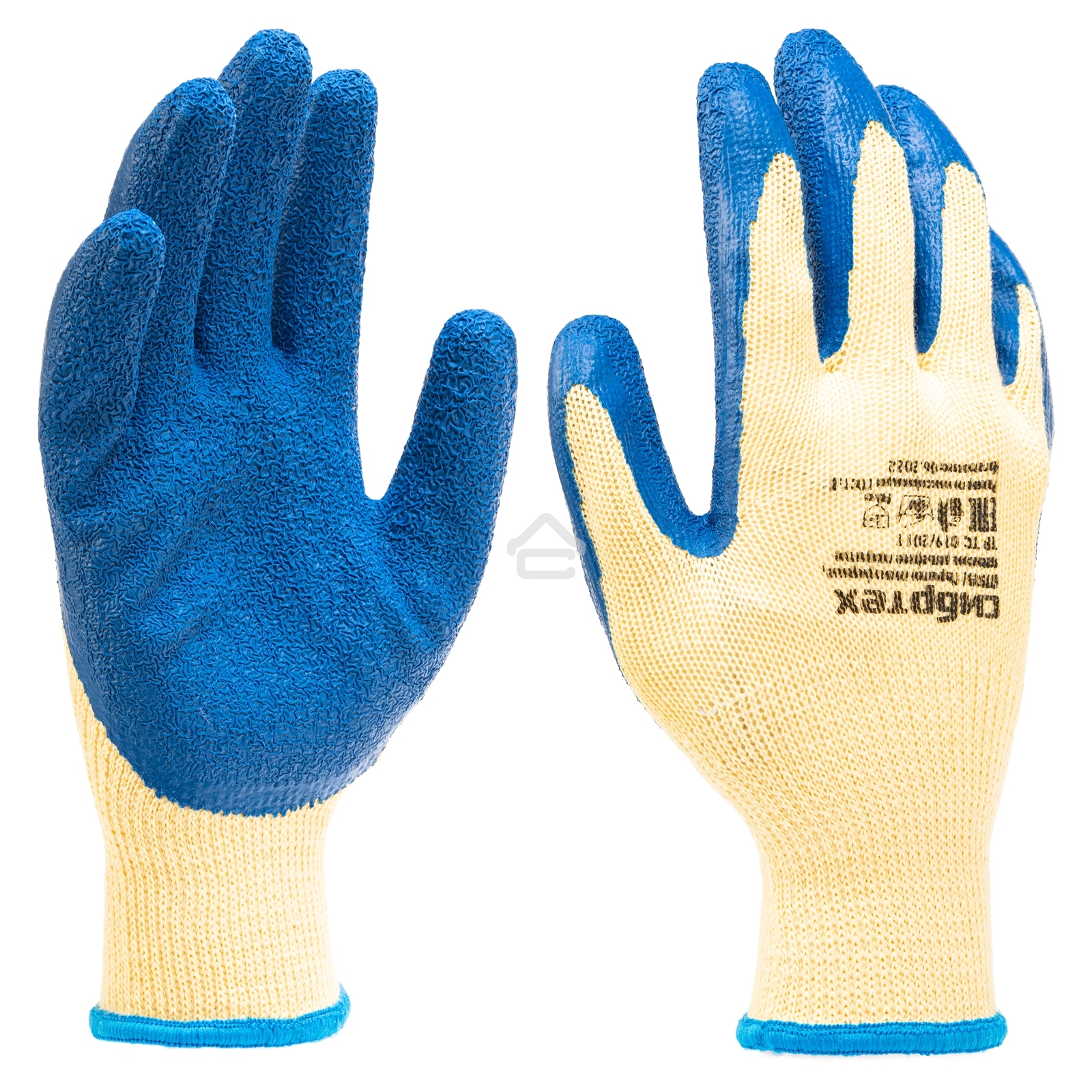 Перчатки трикотажные Сибртех полиэфирные, латексное рельефное покрытие, размер 8