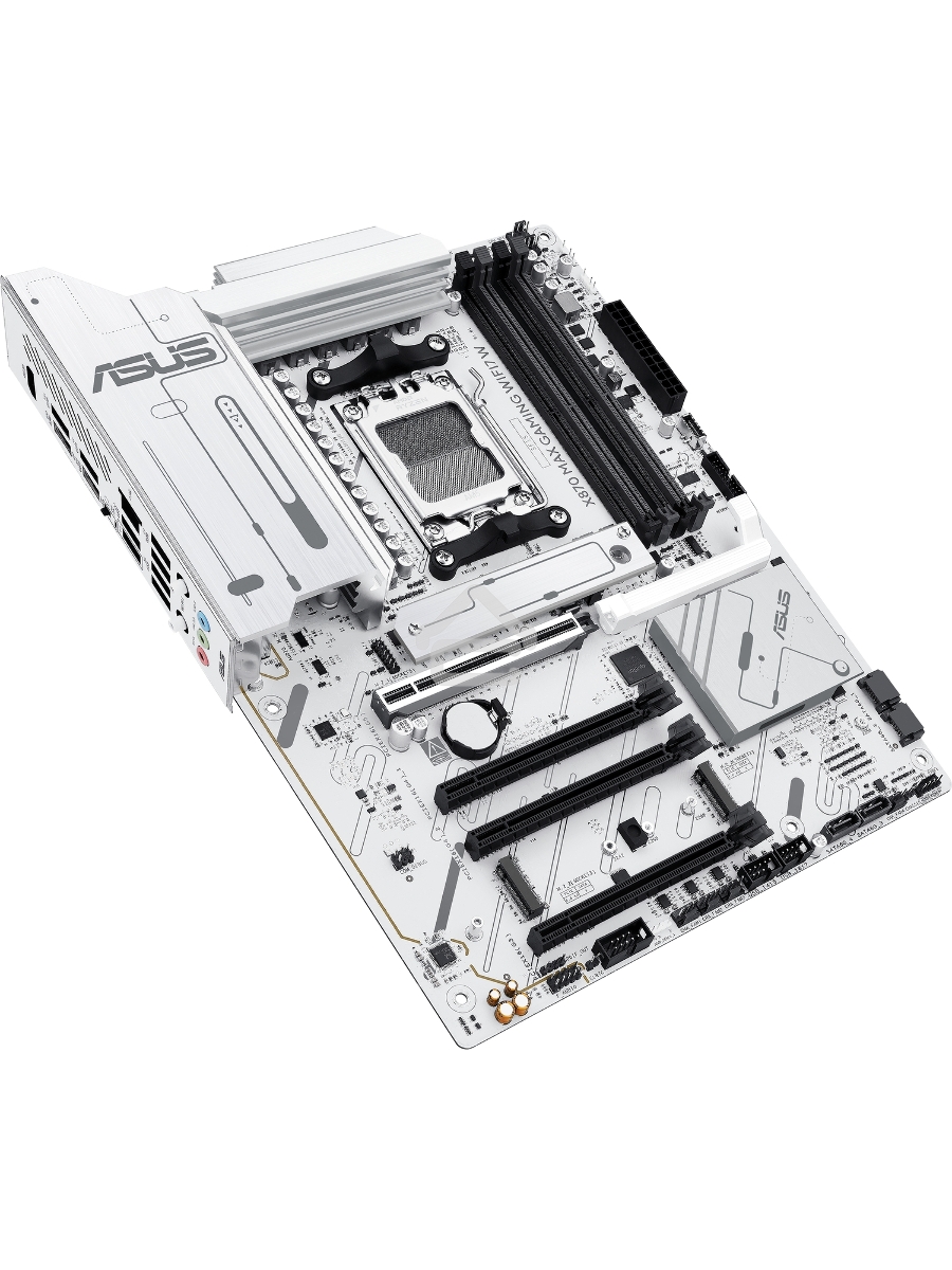 Материнская плата ASUS X870 MAX GAMING WIFI7 W, AM5, AMD X870, 4xDDR5, 4xSATA, 3xM.2, 1xPCIe 5.0 x16, 2xPCIe 4.0 x16, 1xPCIe 3.0 x16, 1xHDMI, 2xUSB Type-C (Display), 1x2.5Gb LAN, Wi-Fi 7, Bluetooth 5.4, 2xUSB-C 40Gbps, 1xUSB-A 10Gbps, 3xUSB-A 5Gbps, 4xUSB