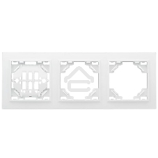 Рамка 3-местная Минск горизонтальная белая EKF Basic