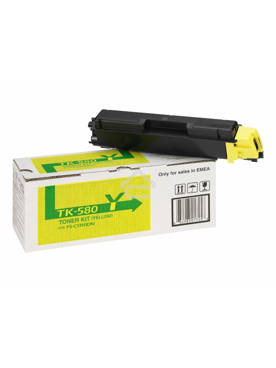 Картридж лазерный Kyocera TK-580Y (1T02KTANL0) желтый для FS-C5150DN 2800 стр.