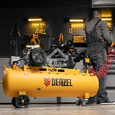 Компрессор воздушный рем. привод BCW3000-T/100, 3,0 кВт, 100 литров, 520 л/минDenzel