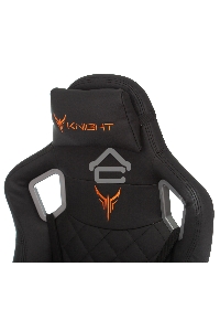 Кресло игровое Knight OUTRIDER черный, ромбик, эко.кожа, с подголов. крестовина металл