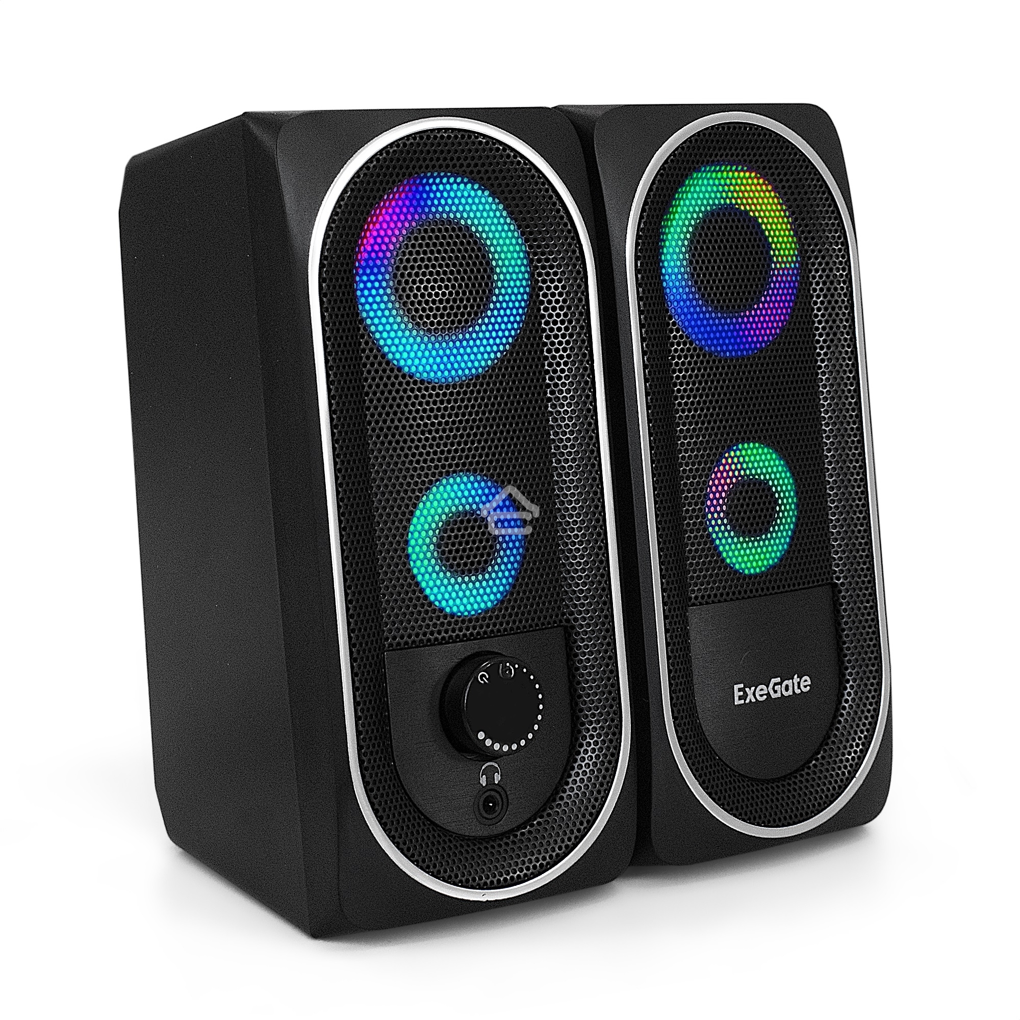 Акустическая система 2.0 ExeGate EX289686RUS Accord 220 (питание USB, 2х3Вт (6Вт RMS), 60-20000Гц,  черный, RGB подсветка)