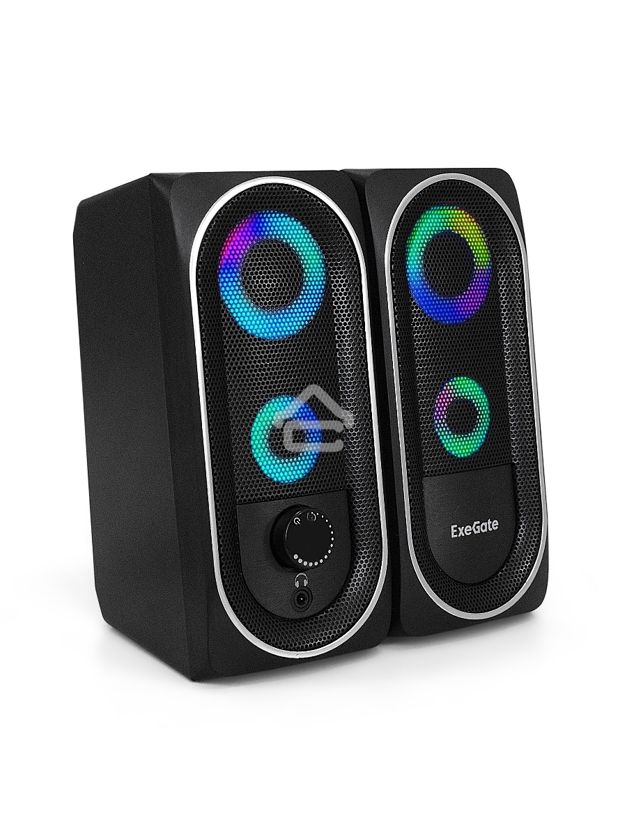 Акустическая система 2.0 ExeGate EX289686RUS Accord 220 (питание USB, 2х3Вт (6Вт RMS), 60-20000Гц, цвет черный, RGB подсветка)