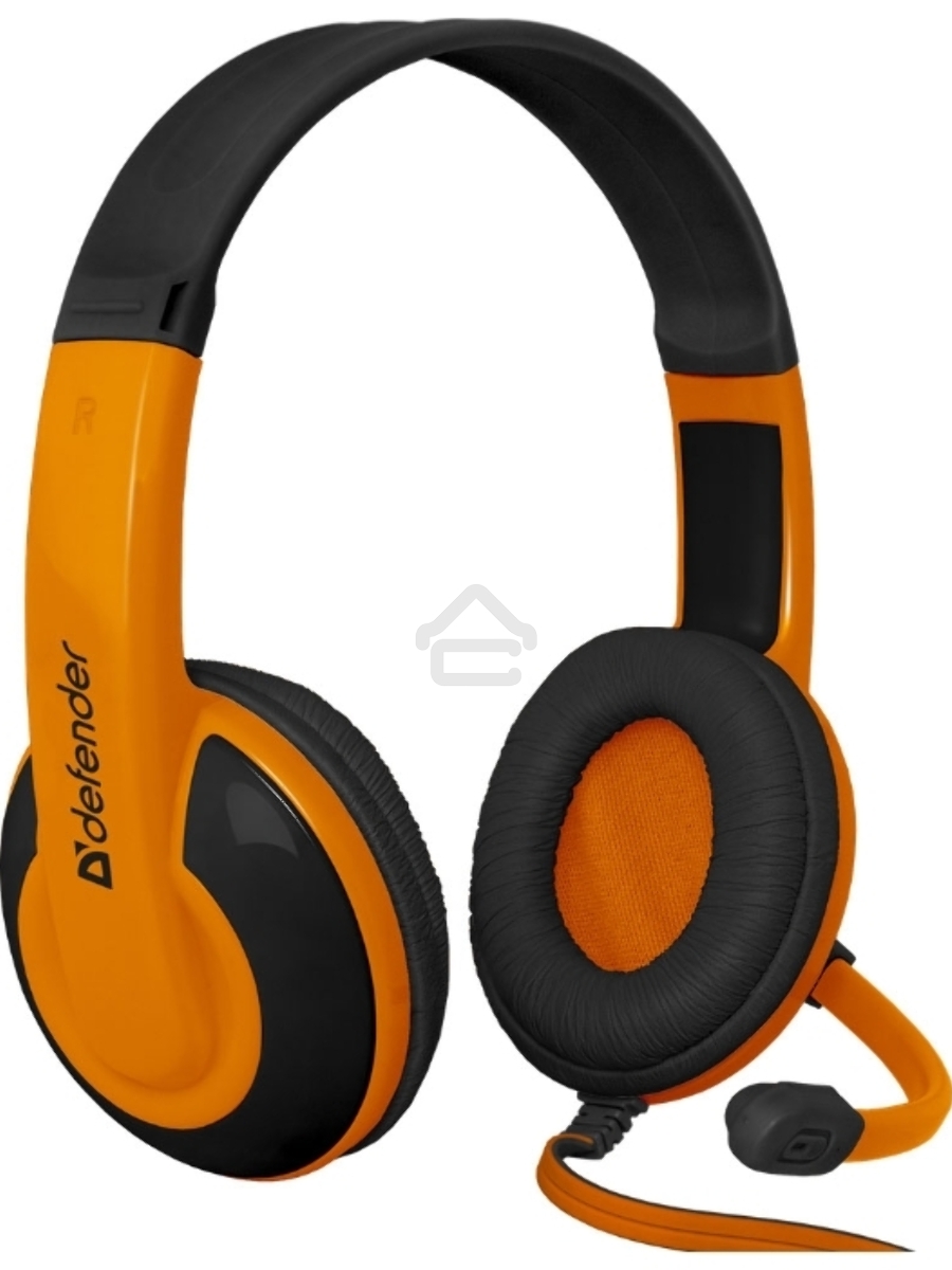 Наушники Defender Warhead G-120 черный/оранжевый кабель 2 м