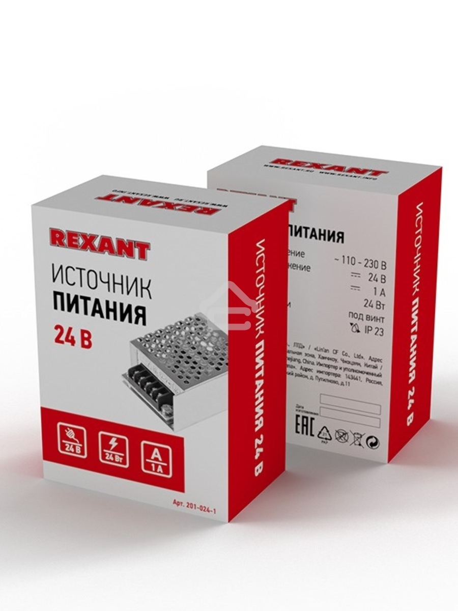 Источник питания 220 V AC/24 V DC 1 A 24 W с разъемами под винт, без влагозащиты (IP23)