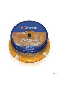 Диск DVD-R Verbatim 4.7Gb 16x Cake Box (25шт) (43522)