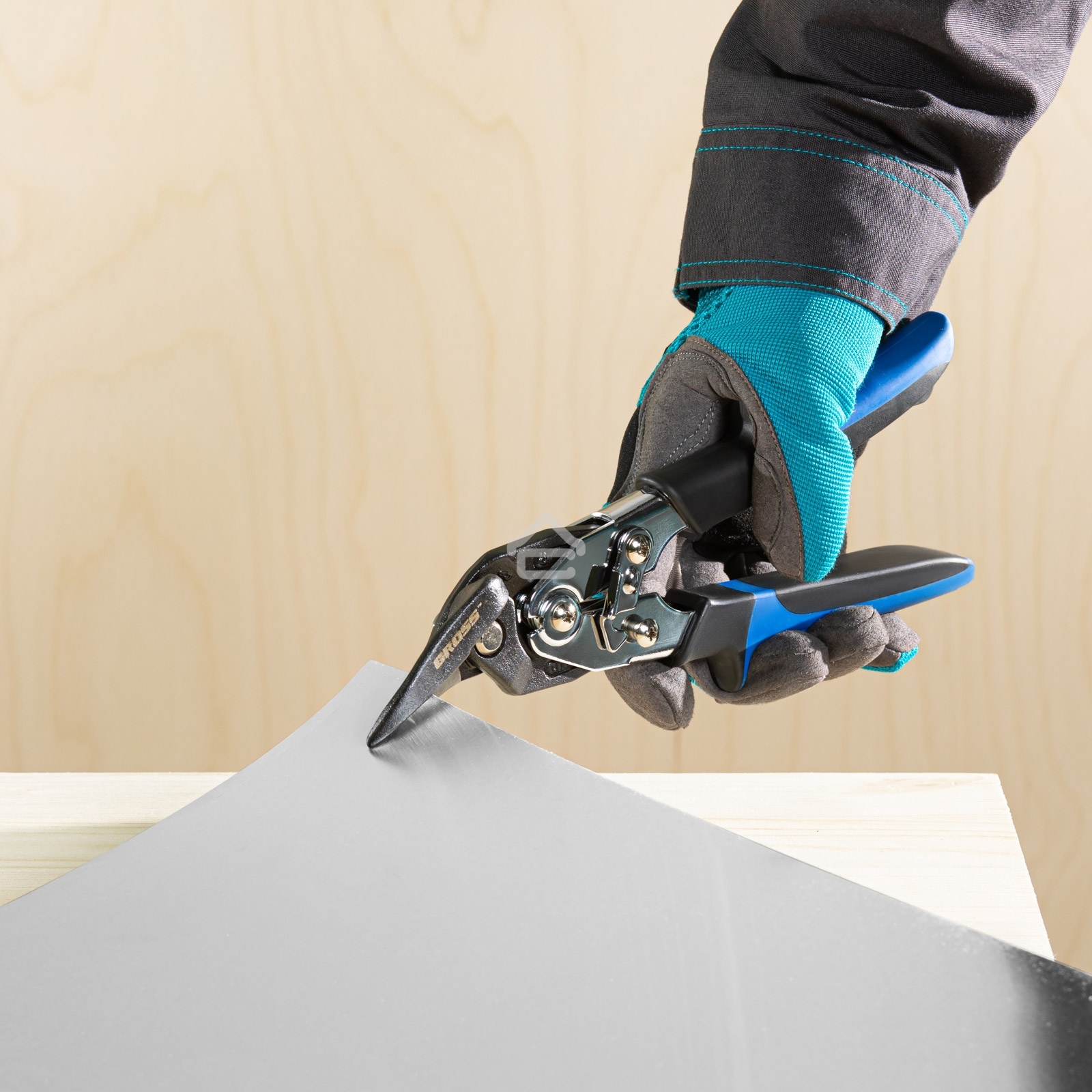 Ножницы по металлу GROSS 78351 усиленные 255мм прямой и правый резсталь-СrMo двухкомп.рукоятки