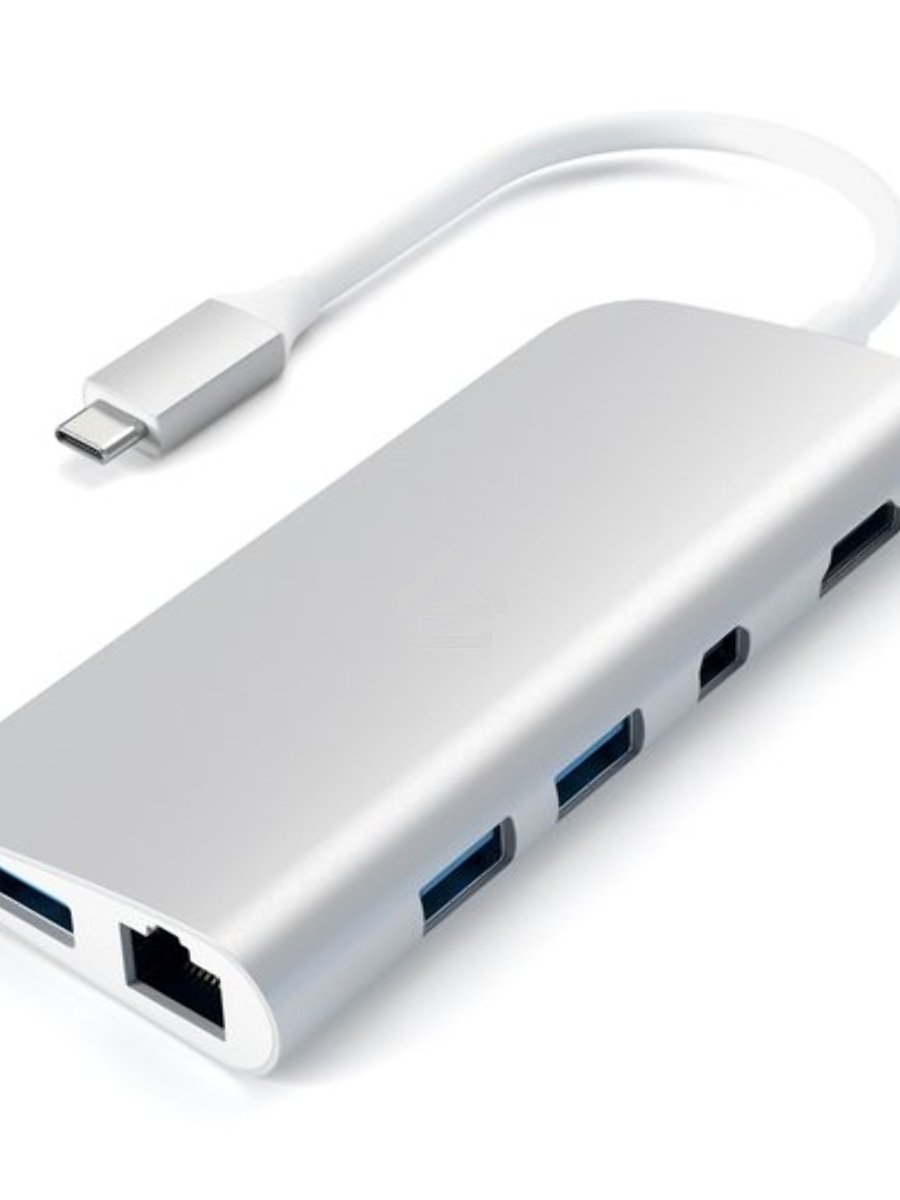 USB адаптер Satechi Aluminum Type-C Multimedia Adapter. Цвет серебряный