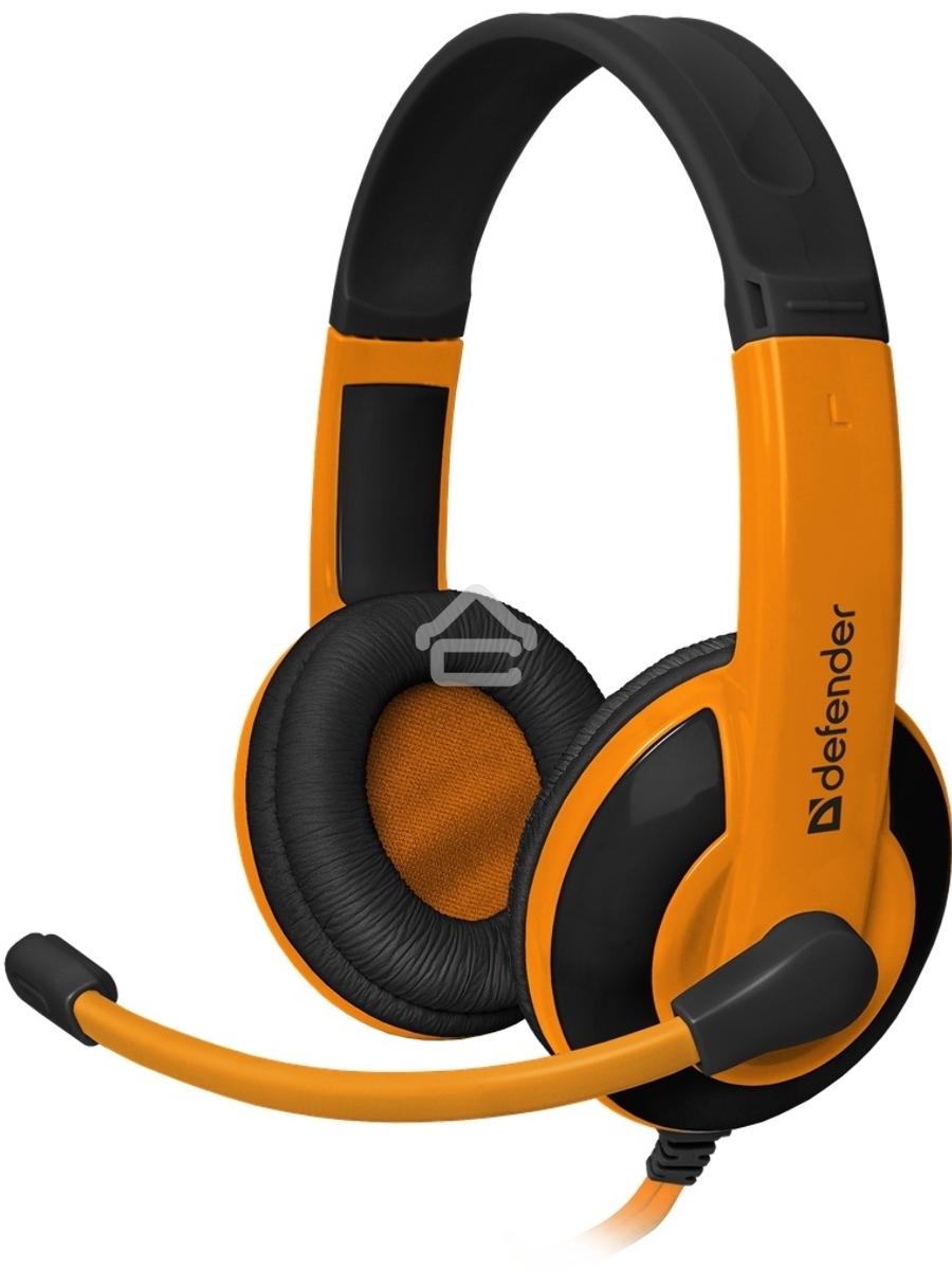 Наушники Defender Warhead G-120 черный/оранжевый кабель 2 м