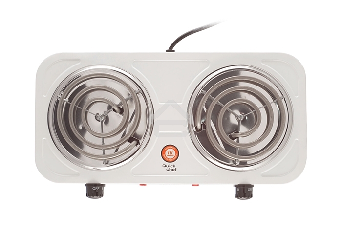 Плита настольная электрическая Centek CT-1509 (белая) 2конфорки ТЭН 140мм, 2000Вт, индикатор работы, усиленный корпус