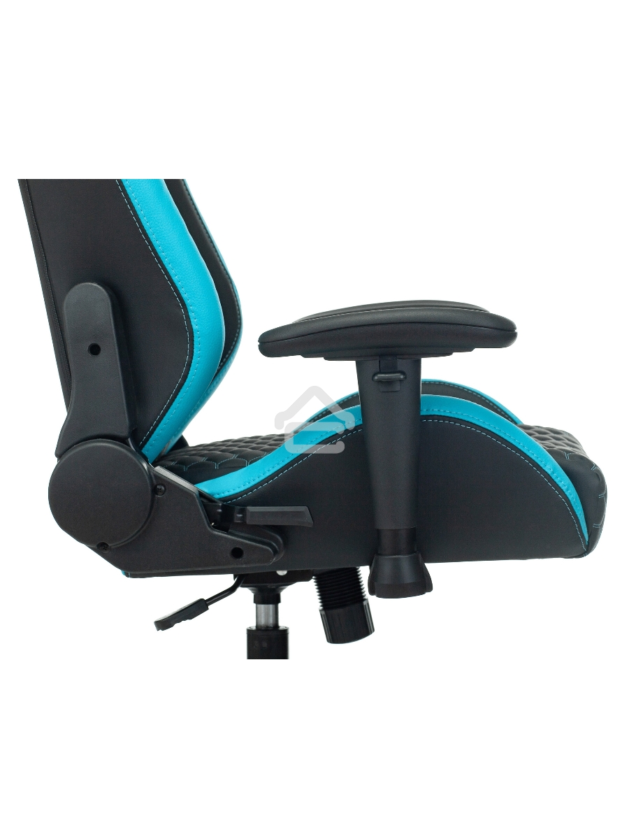 Кресло игровое Knight Neon черный/голубой соты эко.кожа с подголов. крестовина металл