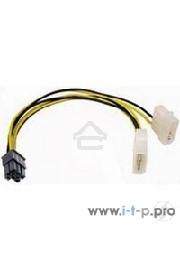 Кабель Gembird Разветвитель питания , 2xMolex->PCI-E 6pin, для подкл. в/к к б/п CC-PSU-6
