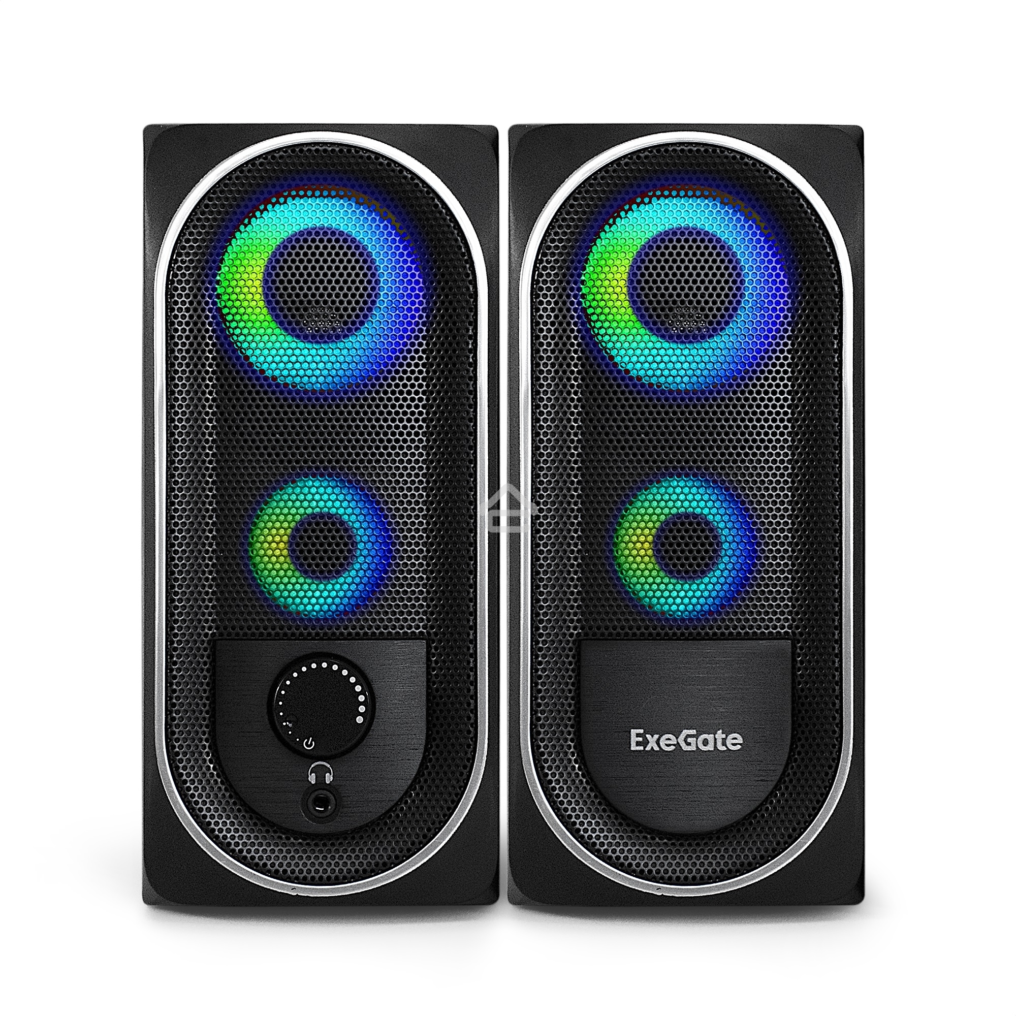 Акустическая система 2.0 ExeGate EX289686RUS Accord 220 (питание USB, 2х3Вт (6Вт RMS), 60-20000Гц,  черный, RGB подсветка)