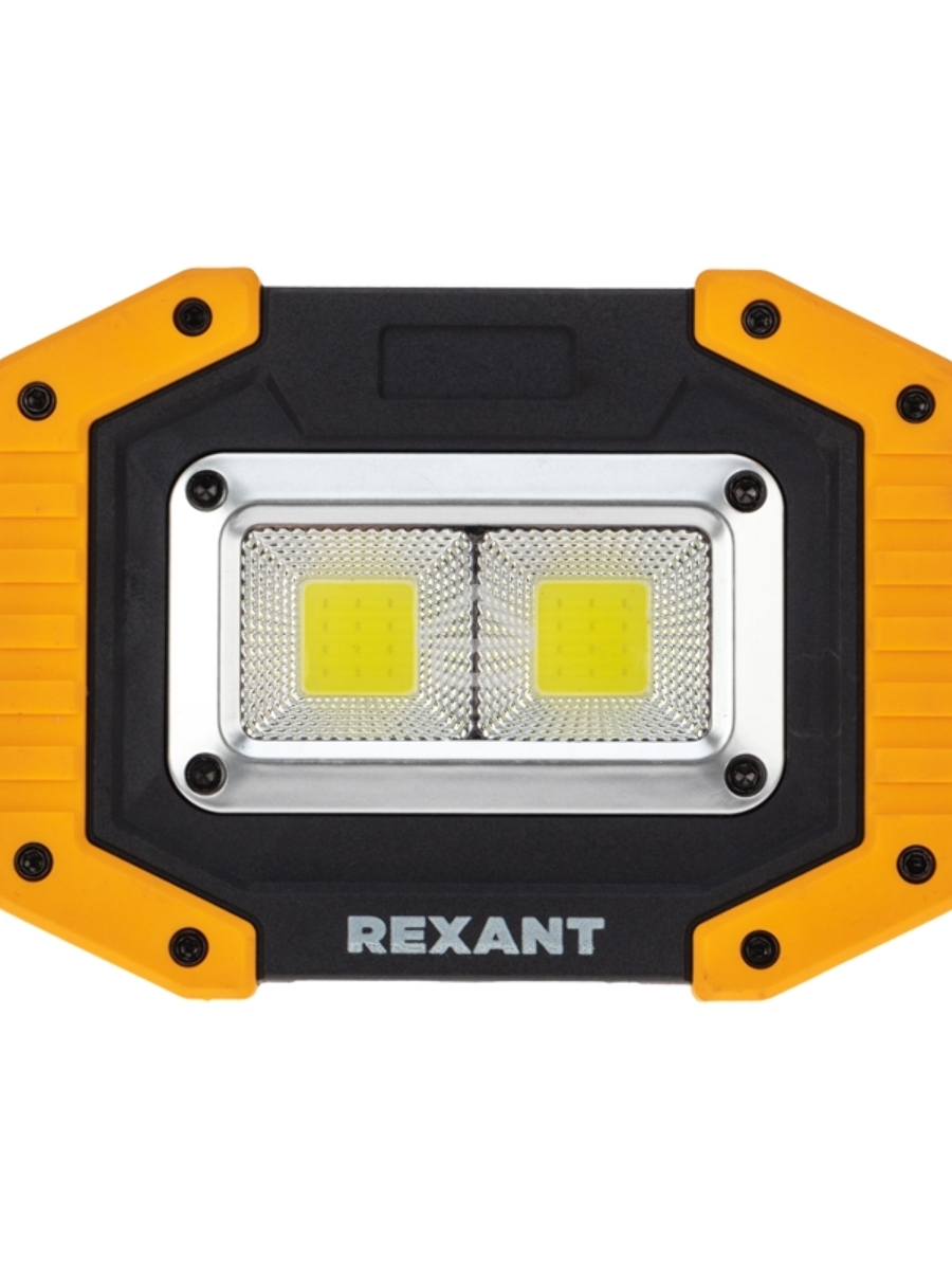 Рабочий заряжаемый NEW AGE 18650х2 прожектор с мощным светом Rexant 50%, 100%, Powerbank, противоударный корпус, кабель USB