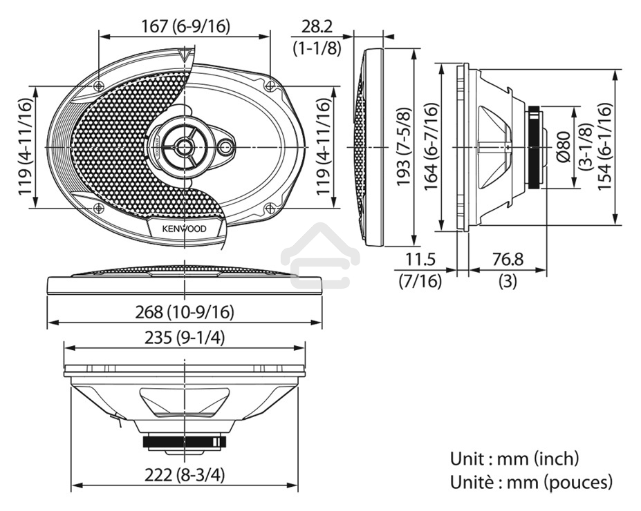 Колонки автомобильные Kenwood KFC-S6966 400Вт