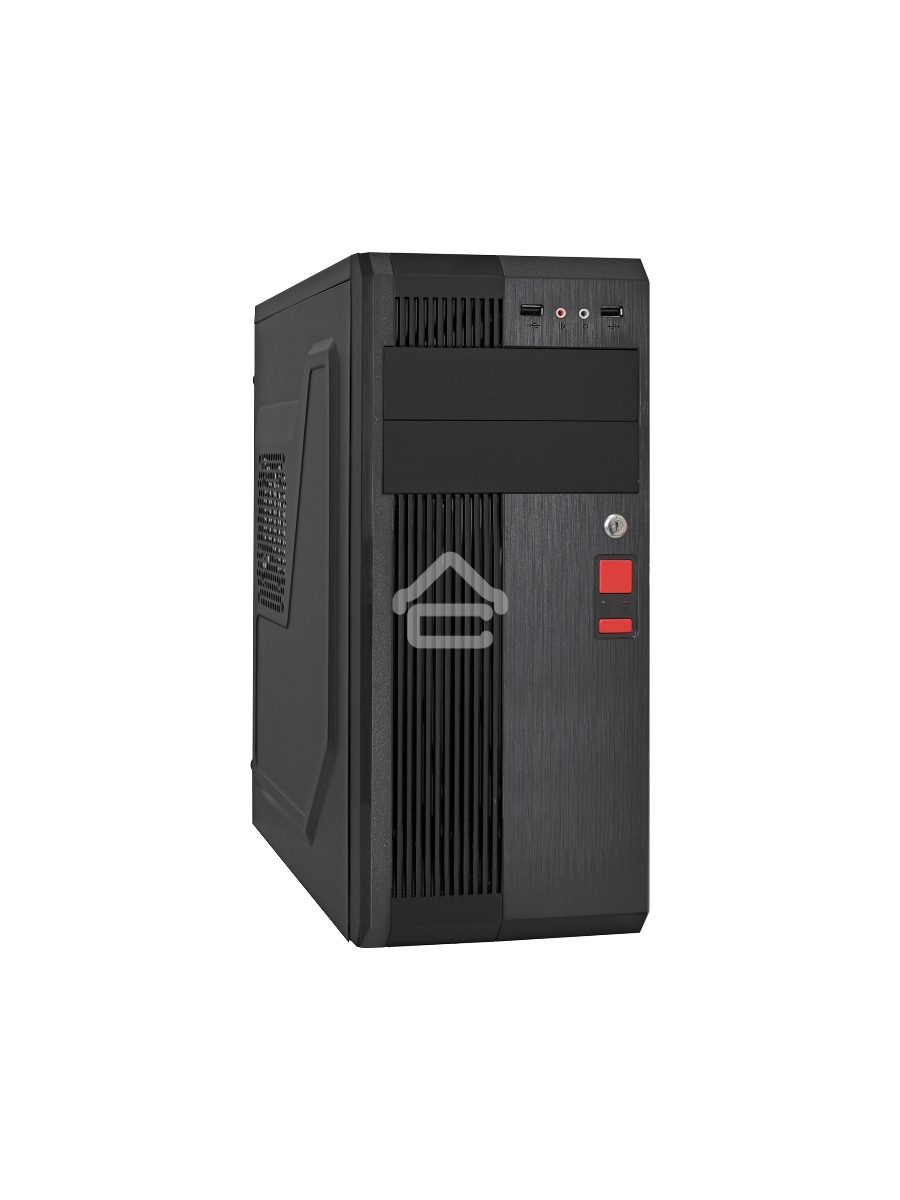 Компьютерный корпус Miditower ExeGate UN-605B-UN600 (ATX, БП UN600 с вент. 12см, 2*USB, аудио, блокировка, черный)