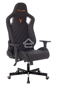Кресло игровое Knight OUTRIDER черный, ромбик, эко.кожа, с подголов. крестовина металл