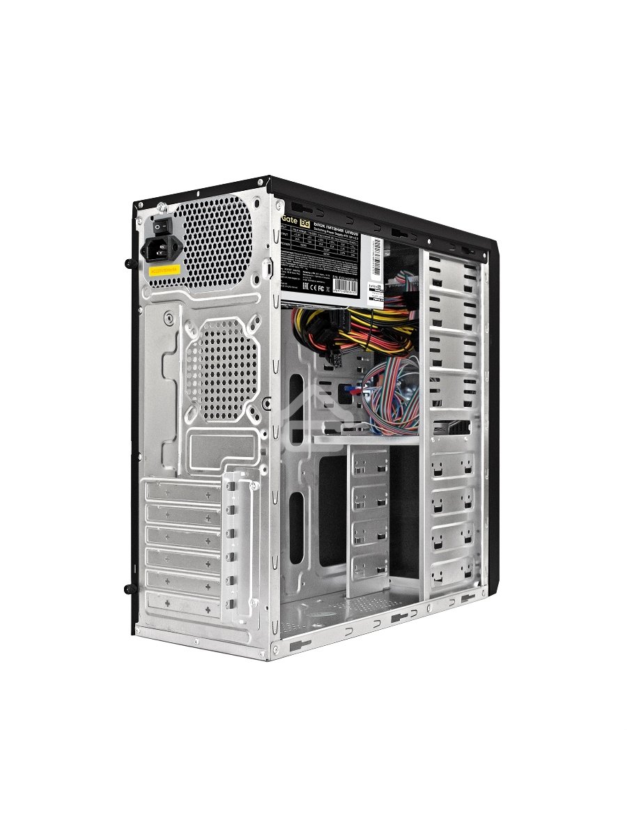 Компьютерный корпус Miditower ExeGate UN-605B-UN600 (ATX, БП UN600 с вент. 12см, 2*USB, аудио, блокировка, черный)
