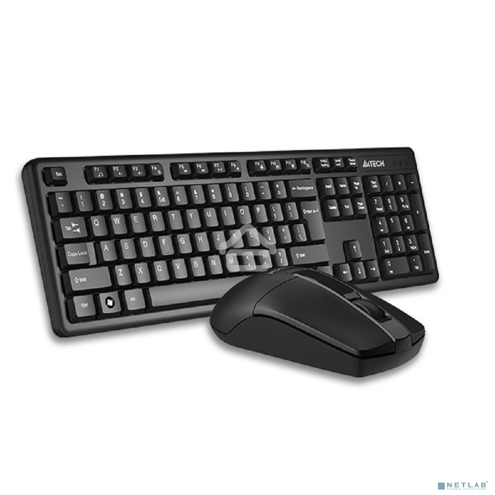 Клавиатура + мышь A4Tech 3330N клав:черный мышь:черный USB беспроводная Multimedia