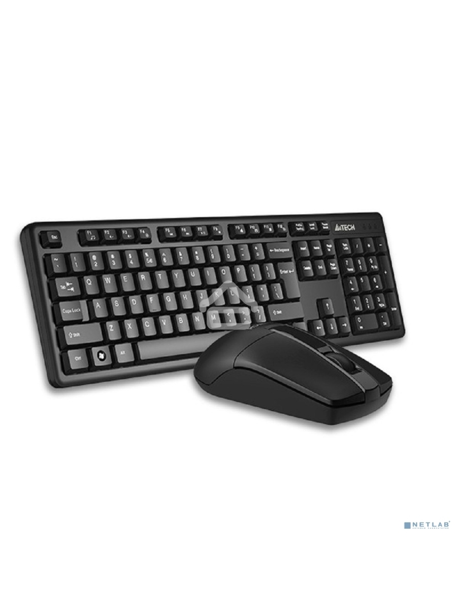 Клавиатура + мышь A4Tech 3330N клав:черный мышь:черный USB беспроводная Multimedia