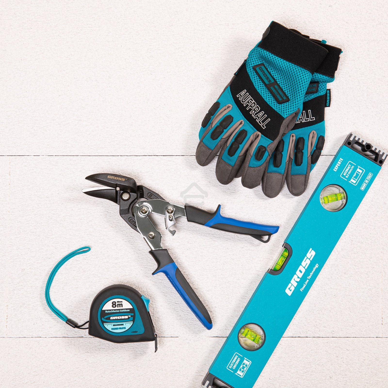 Ножницы по металлу GROSS 78351 усиленные 255мм прямой и правый резсталь-СrMo двухкомп.рукоятки