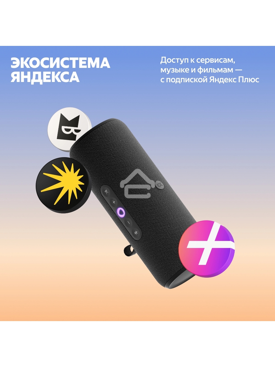 Умная колонка Yandex Стрит Алиса черный 30W 2.0 BT/Wi-Fi 10м 3300mAh (YNDX-00030BLK)