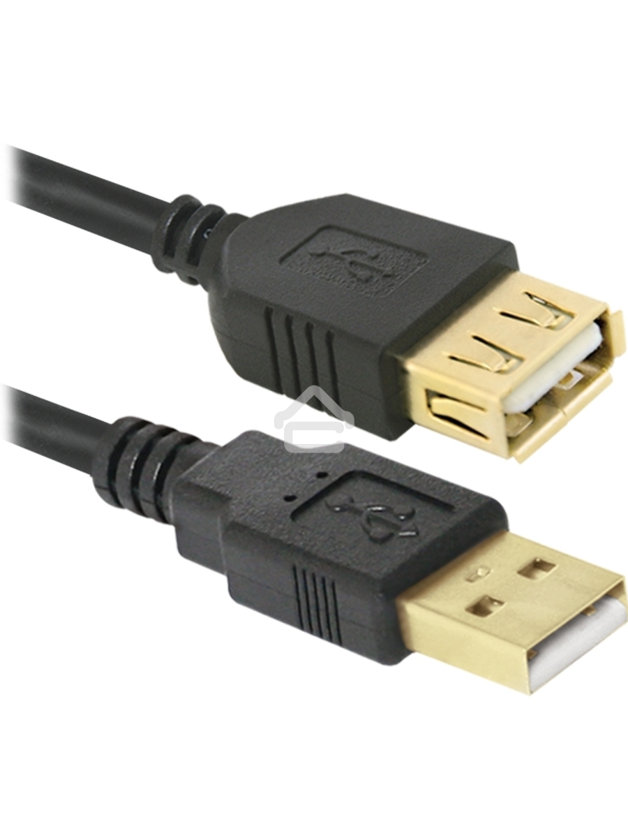 Кабель Defender PRO USB 2.0 кабель удлинительный 1.8м AM/AF , зол.конт, 2фер.фил.