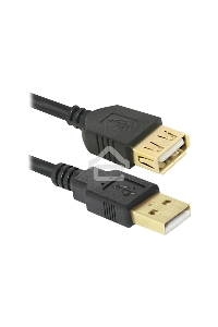 Кабель Defender PRO USB 2.0 кабель удлинительный 1.8м AM/AF , зол.конт, 2фер.фил.