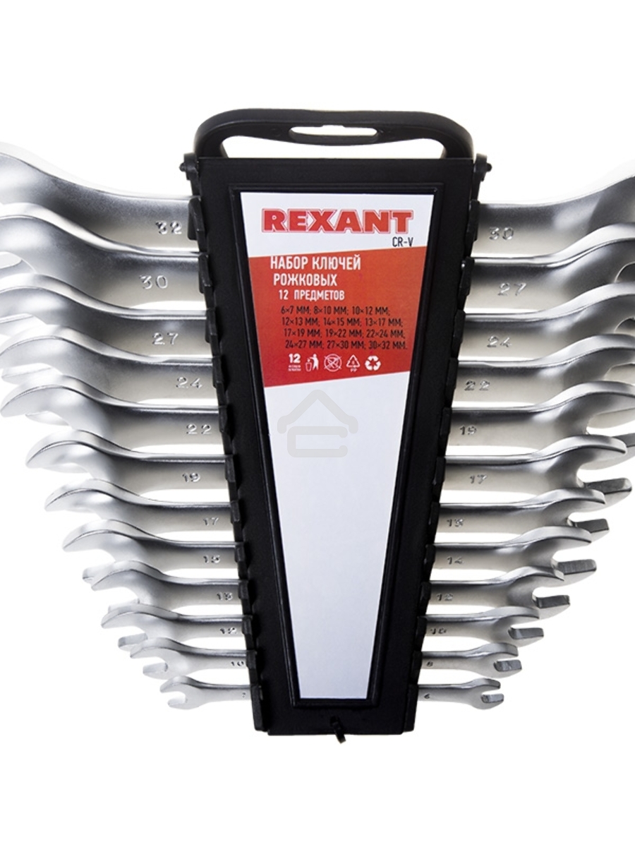 Набор ключей рожковых 6-32 мм 12 предметов Rexant
