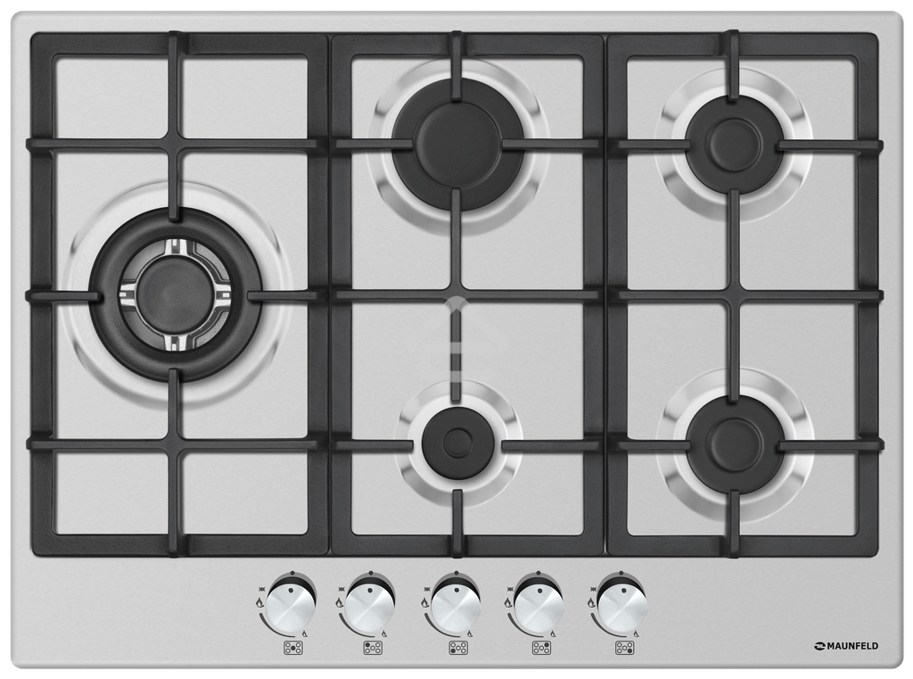 Газовая варочная панель Maunfeld EGHS.75.33CS/G, 5 конфорок, нержавеющая сталь, серебристый