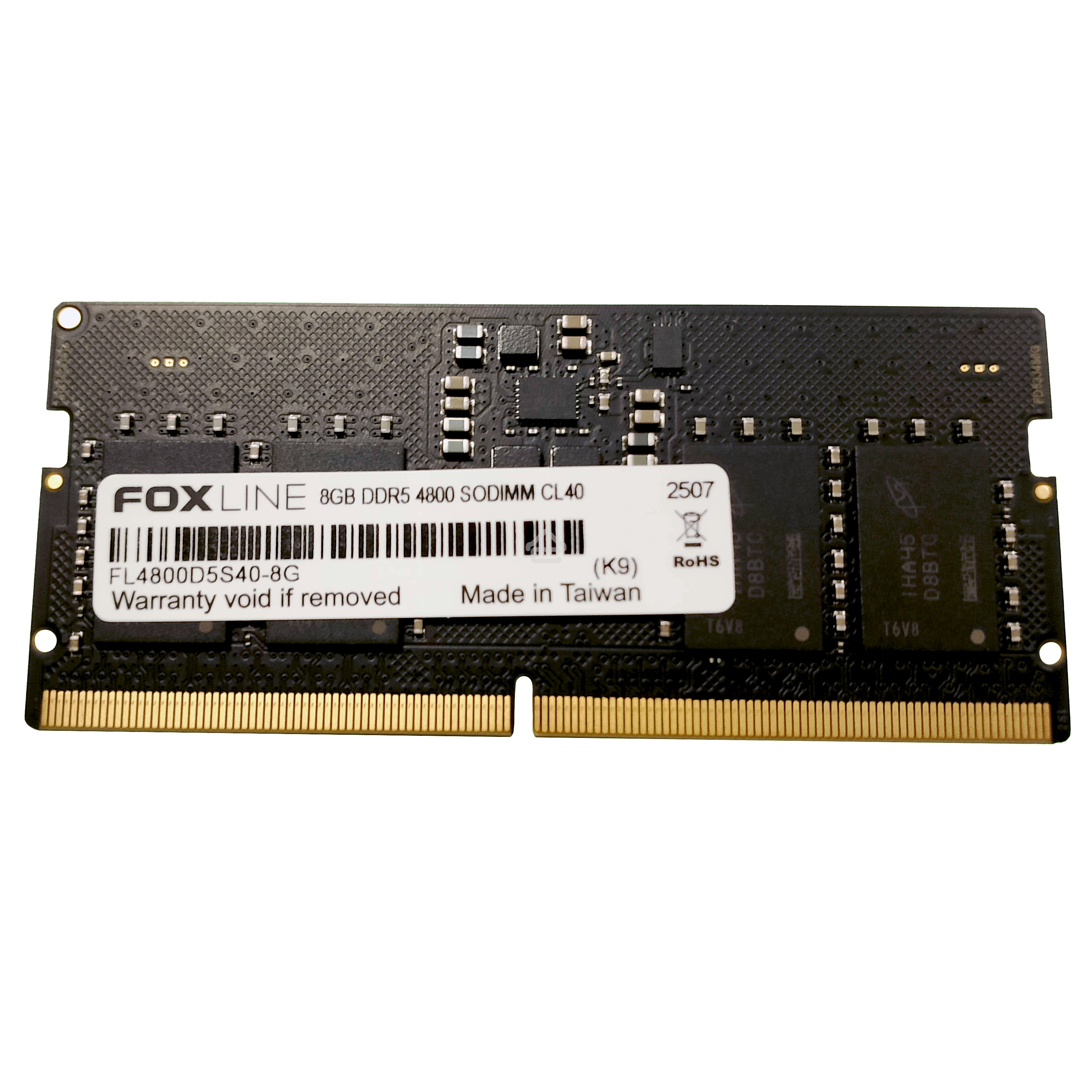 Оперативная память Foxline, DDR5, 8GB (1x8 GB), 4800 MHz, CL40, SO-DIMM