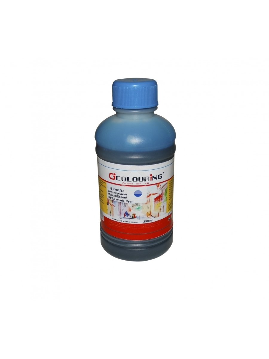 Чернила для принтеров Canon/Epson/HP/Lexmark Cyan 250 мл водн Colouring U