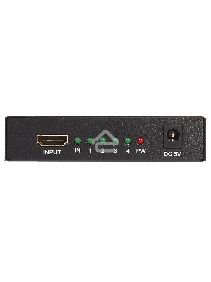 Разветвитель ORIENT HDMI 4K Splitter HSP0104HN, 1->4, HDMI 1.4/3D, UHDTV 4K(3840x2160)/HDTV1080p/1080i/720p, HDCP1.2, внешний БП-зарядник 2xUSB 5В/2.1A, метал.корпус (30368)