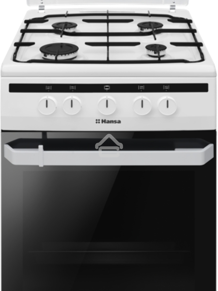 Плита газовая Hansa FCGW51003 белый, конфорок 4 шт, духовка 56 л, 50 см x 85 см x 60 см