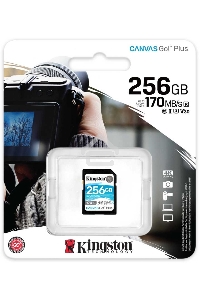 Карта памяти Kingston 256GB SDXC Canvas Go Plus 170R C10 UHS-I U3 V30 EAN: 740617301519