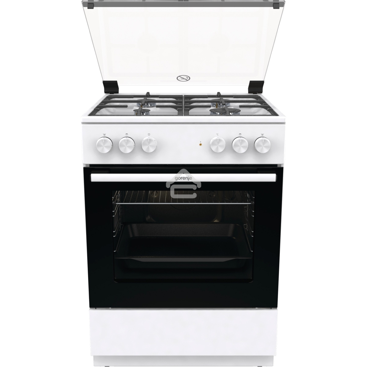Плита комбинированная Gorenje GK6A20WF белый, конфорок 4 газовых, духовка 65 л, 60 см x 85 см x 60 см