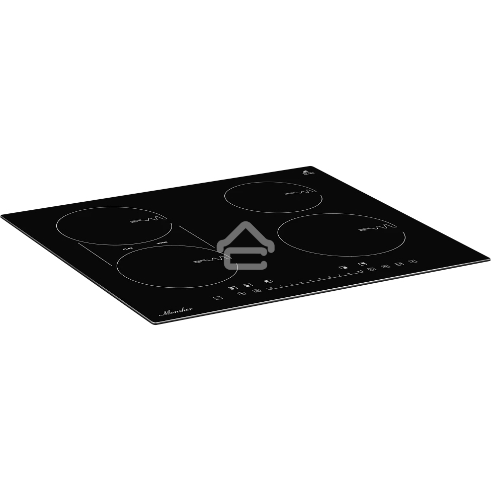 Встраиваемая индукционная варочная панель Monsher MHI 6112, стеклокерамика KANGER, ширина 60 см, 4 индукционные зоны нагрева: Передняя левая: 1,6 кВт/Booster 1,8 кВт, Передняя правая: 1,8 кВт/Booster 2 кВт, Задняя левая: 1,6 кВт/Booster 1,8 кВт, Задняя пр