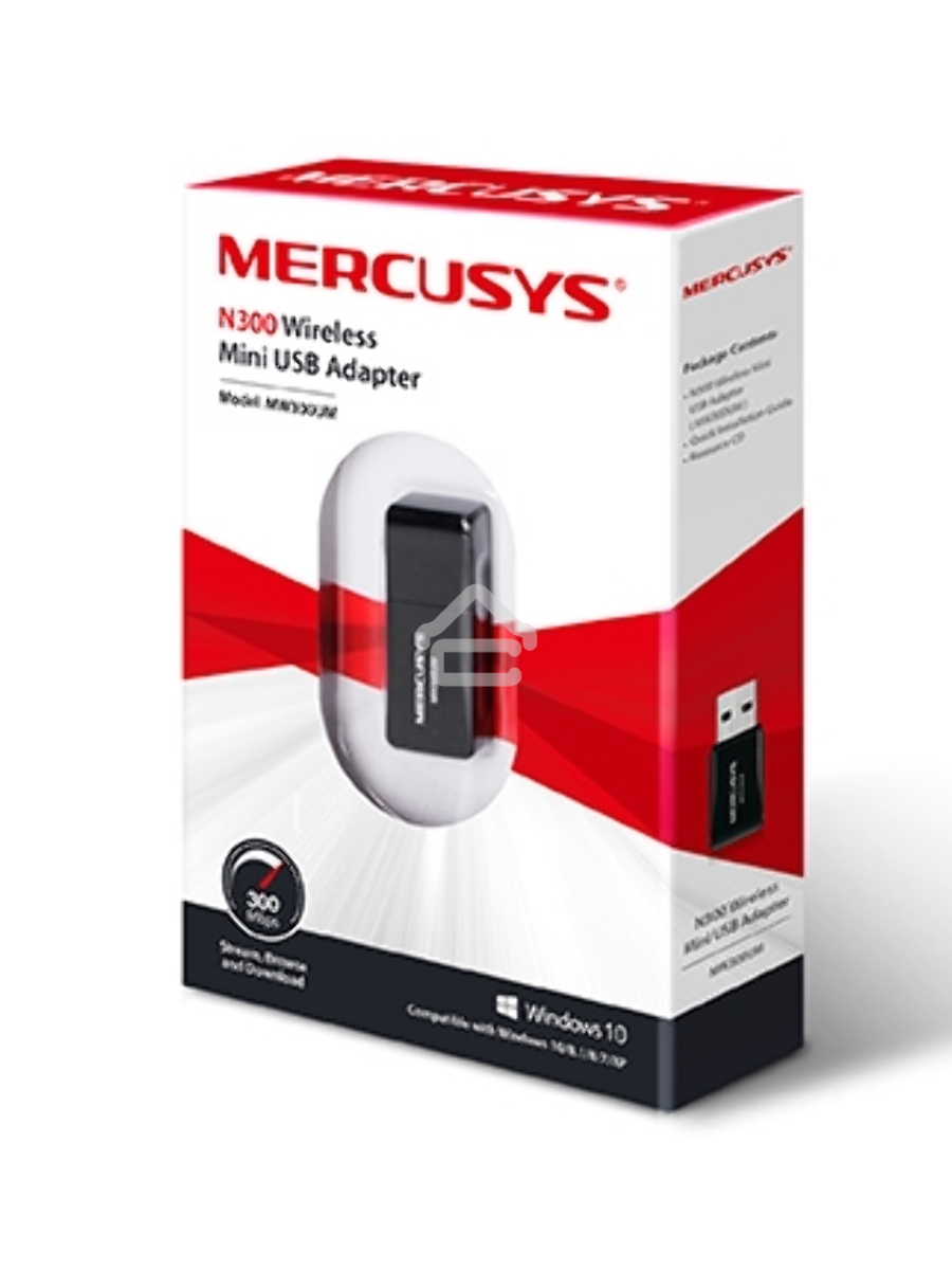 Сетевой адаптер USB2.0 адаптер Mercusys MW300UM, 300Мбит/с, компактный