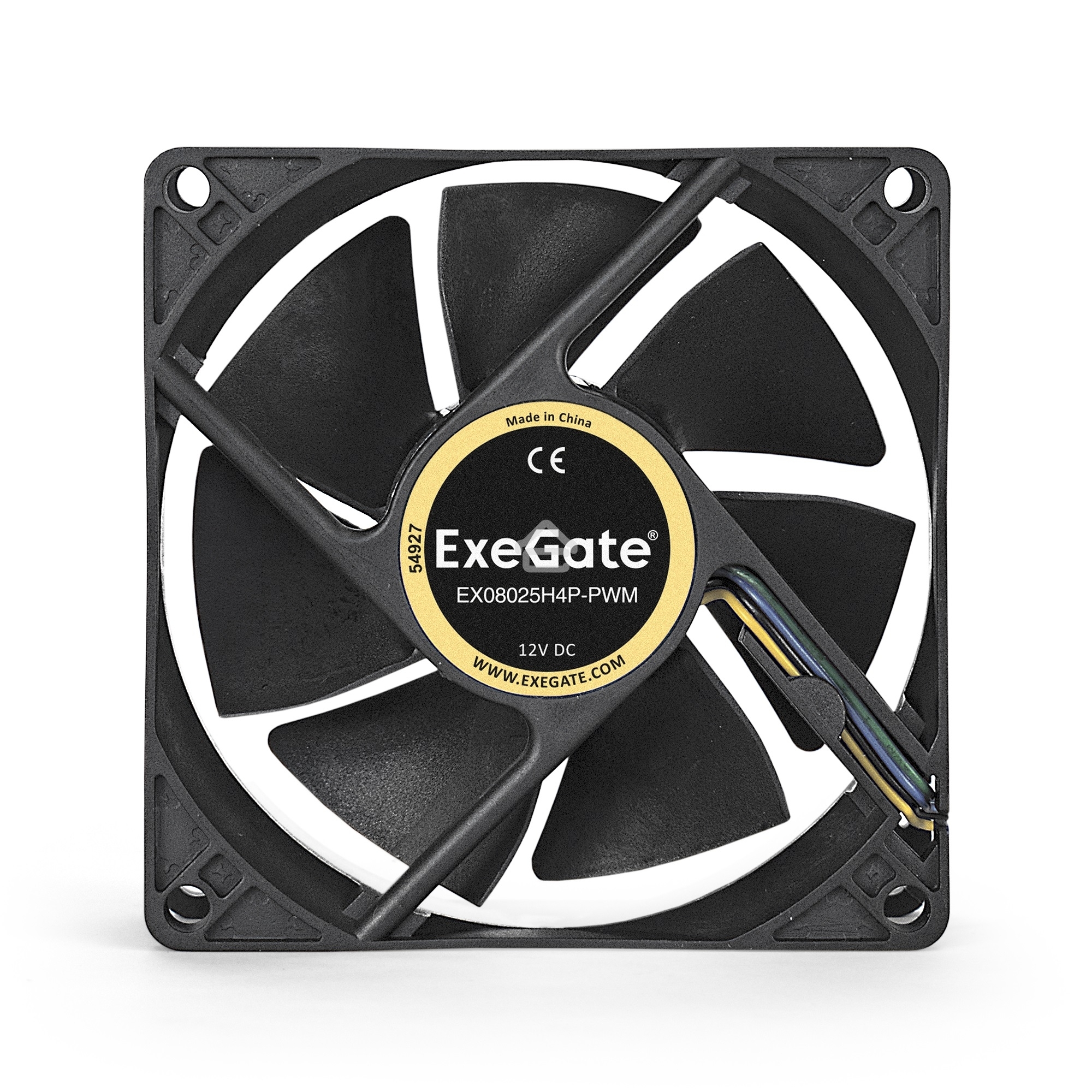 Вентилятор для корпуса ExeGate E08025H4P-PWM черный, 80 мм, 2300 об/мин, 23 дБ, 4 pin