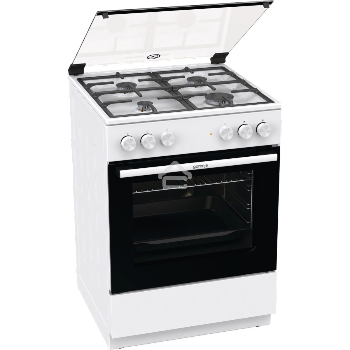 Плита комбинированная Gorenje GK6A20WF белый, конфорок 4 газовых, духовка 65 л, 60 см x 85 см x 60 см