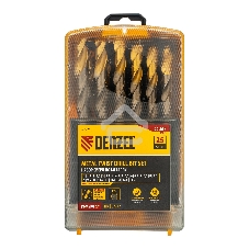 Набор сверл по металлу Denzel 1-13 мм, Р6М5К8-TiN, Golden Tip, 25 шт 723010
