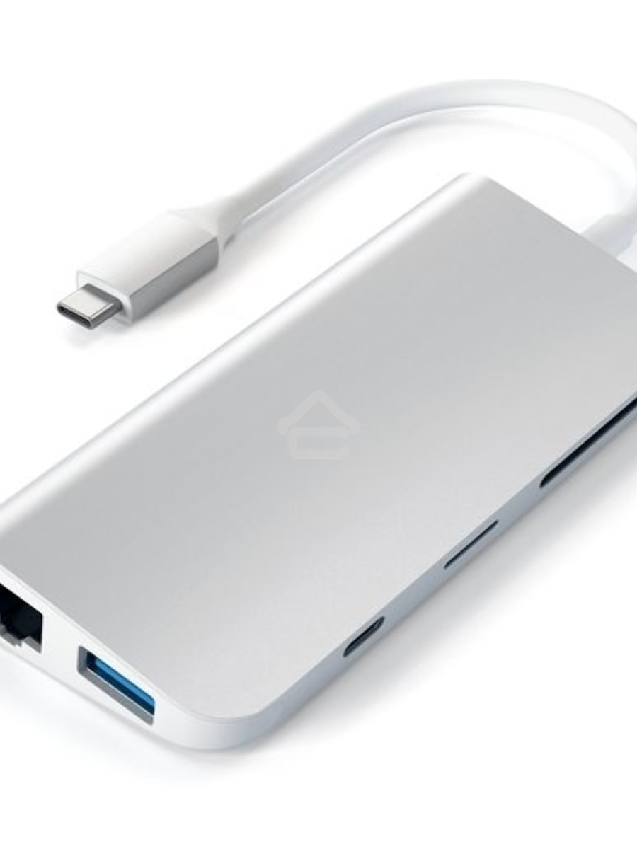 USB адаптер Satechi Aluminum Type-C Multimedia Adapter. Цвет серебряный