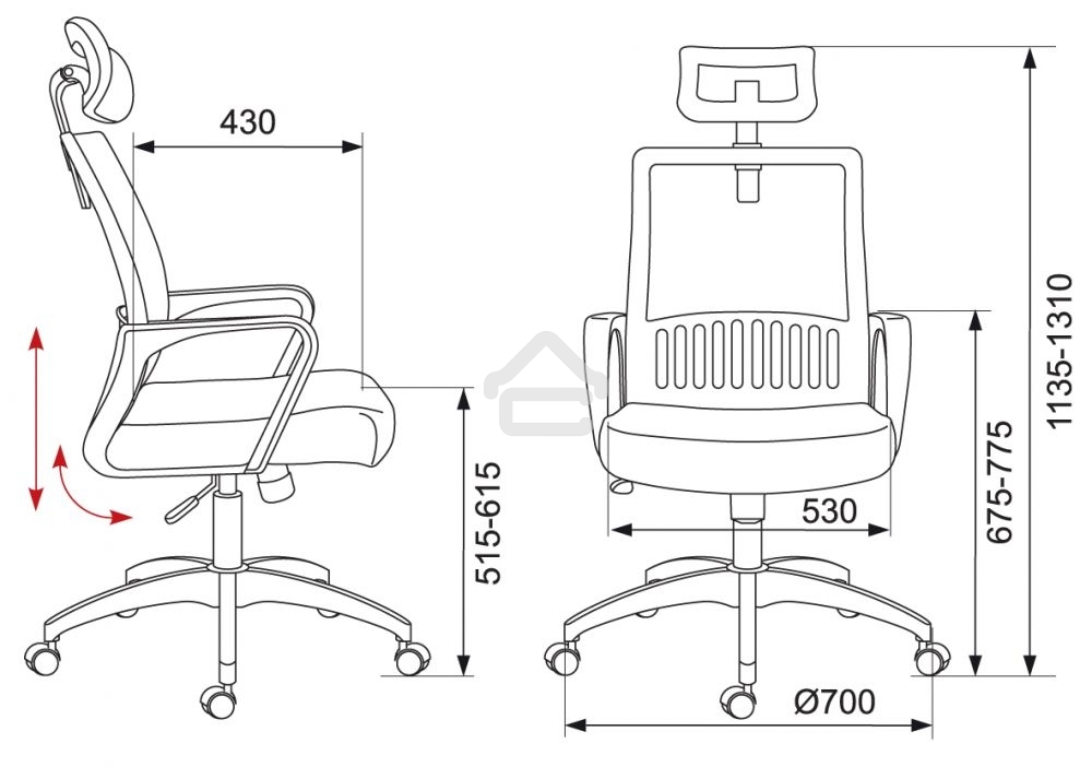 Кресло офисное Бюрократ MC-201-H/TW-11 черный TW-11, спинка сетка