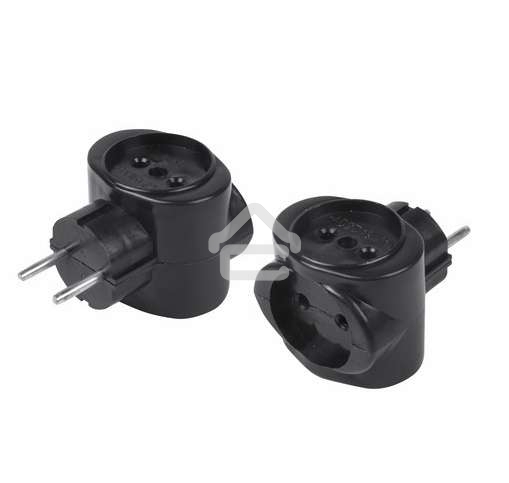 Тройник электрический Rexant биметалл 220 В 6 А черный