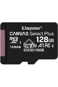 Флеш карта Kingston 128GB micSDXC Canvas Select Plus 100R A1 C10 Single Pack w/o ADP EAN: 740617299076