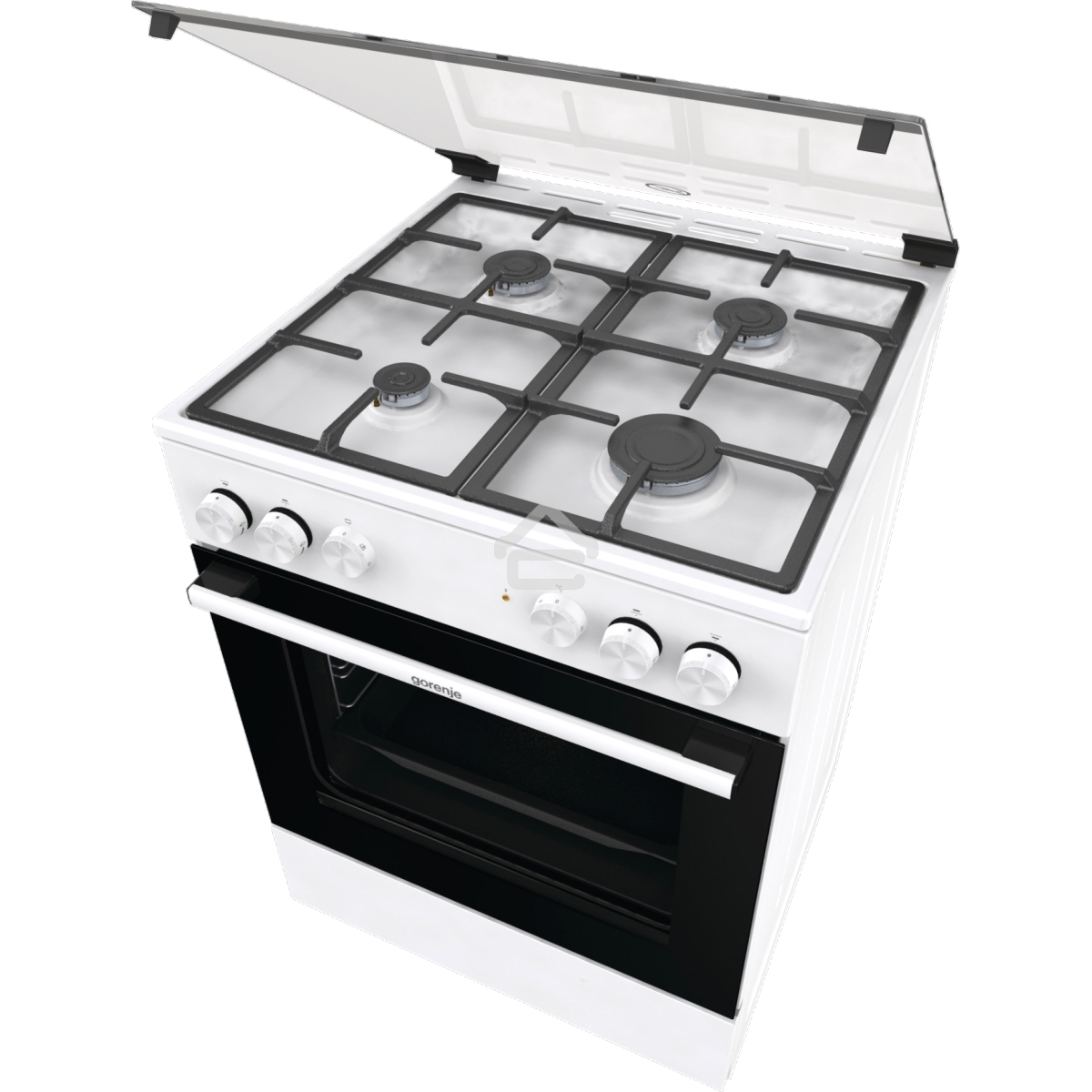 Плита комбинированная Gorenje GK6A20WF белый, конфорок 4 газовых, духовка 65 л, 60 см x 85 см x 60 см