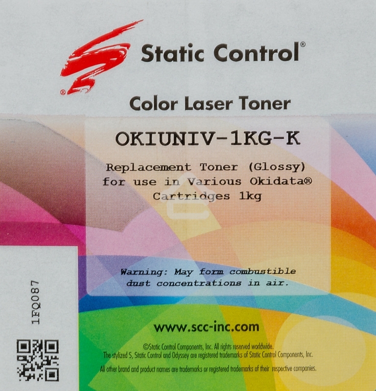 Тонер для принтера Static Control Oki C3300N5500 OKIUNIV-1KG-K черный (флакон 1000гр)