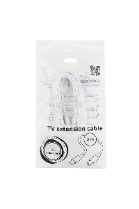 Кабель телевизионный Cablexpert CCV-515-W-3M, Coaxial M/F, белый, 3м